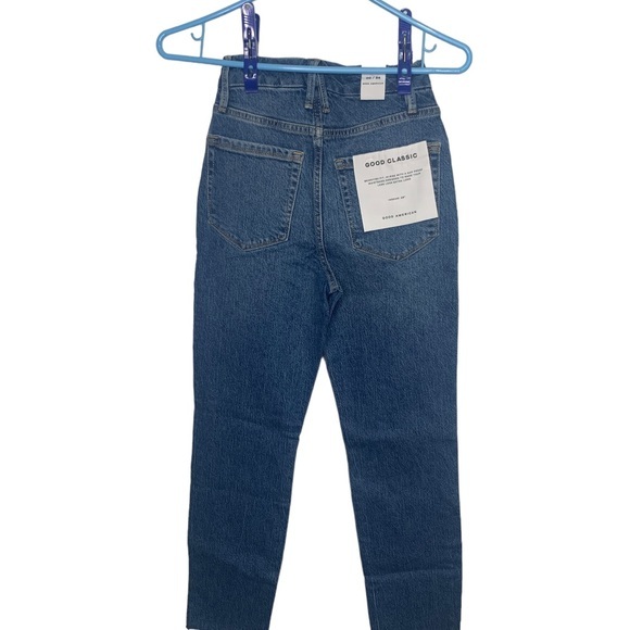 Good American Good Classic Raw Hem Jeans size 24 NWT - Picture 3 of 7